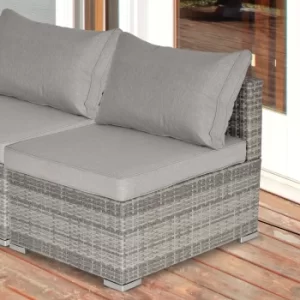 image of Outsunny Outdoor Garden Furniture Rattan Single Sofa with Cushions for Backyard Porch Garden Poolside Light Grey