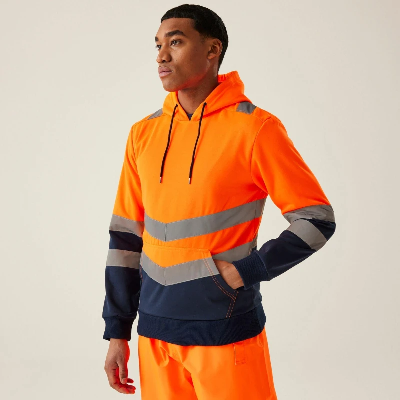 Image of Regatta Mens Hi-Vis Overhead Hoodie Orange male S