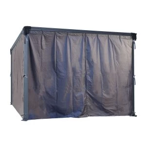 Image of Palram Square Martinique Gazebo Curtain Set - Black