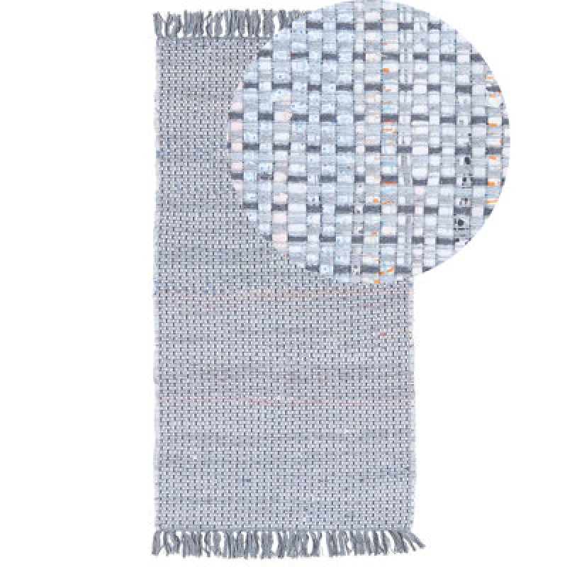 Image of Beliani Rug Besni Grey 80 X 150 Cm Cotton