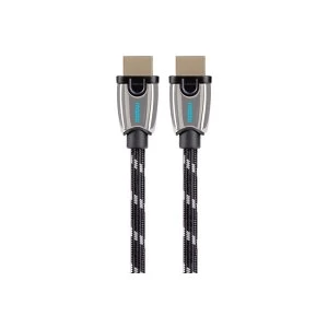 Image of Maplin Pro HDMI A Male to HDMI A Male Cable Braided Gold Connect Shielded 0.75m