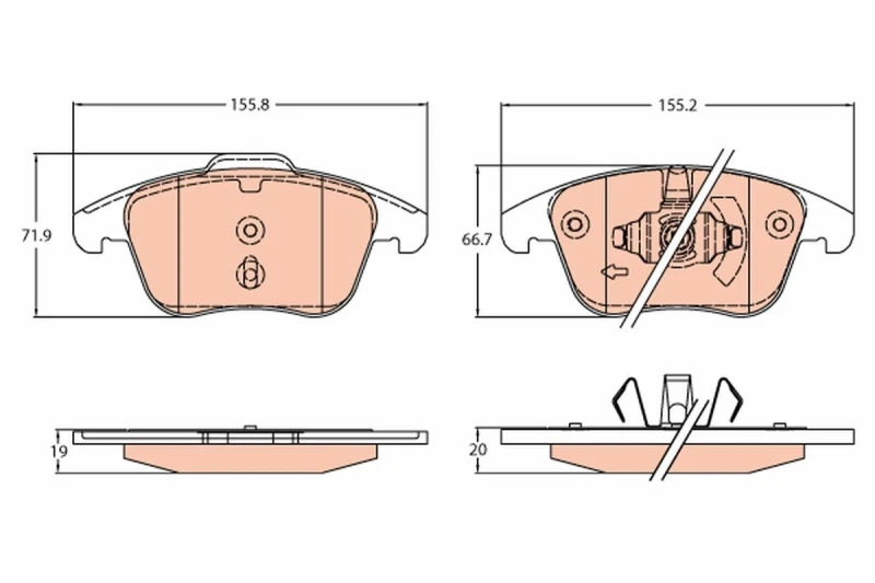 Image of Brake pad set TRW GDB2307