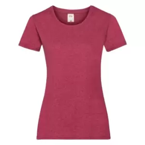 Image of Fruit Of The Loom Ladies/Womens Lady-Fit Valueweight Short Sleeve T-Shirt (L) (Vintage Heather Red)