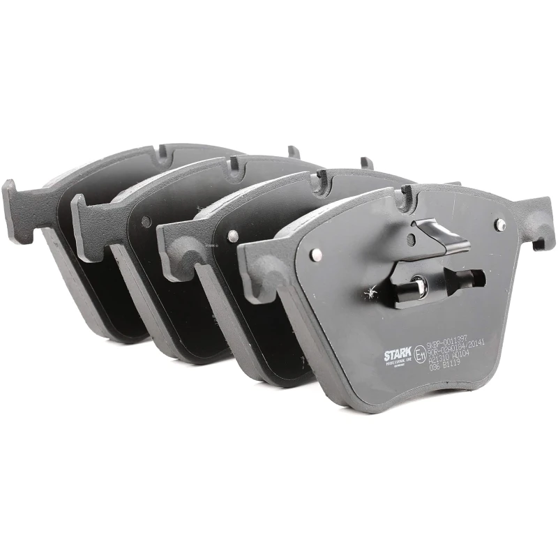 Image of RIDEX 402B0803 Brake pad set Front Axle, prepared for wear warning indicator, with spring, with anti-squeak plate Brake Pad Set,disc brake (402)