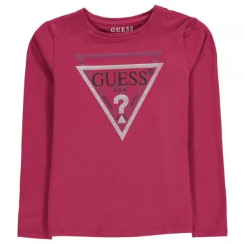 Guess Glitter Triangle Long Sleeve T-Shirt - Baies WLBR