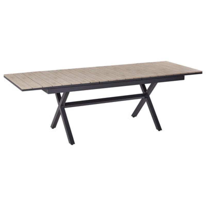 Image of Beliani Extending Garden Dining Table Fanes 184/242cm 90 Cm Metal Graphite Grey