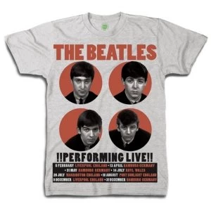 image of The Beatles - 1962 Performing Live Unisex Small T-Shirt - Grey