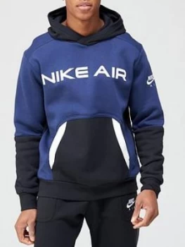 image of Nike Air Contrast Block Pullover Hoodie - Navy