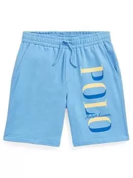 Image of Ralph Lauren Boys Polo Graphic Jog Shorts - Harbor Island Blue Size 8-10 Years=M