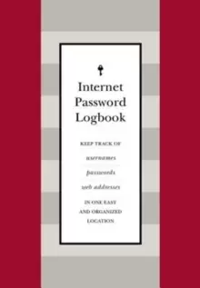 Image of Internet Password Logbook (Red Leatherette) : Keep track of usernames, passwords, web addresses in one easy and organized location