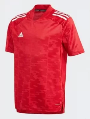 Image of Boys, adidas Condivo 21 Primeblue Jersey, Black/White, Size 7-8 Years