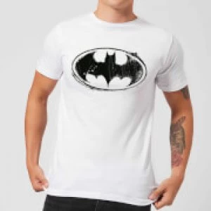 image of DC Comics Batman Sketch Logo T-Shirt - White - 3XL