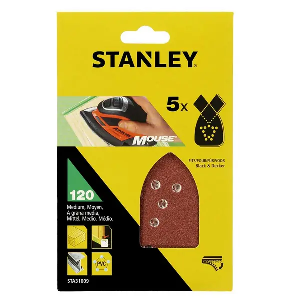 image of Stanley Mouse Sanding Sheets 120G - STA31009-XJ