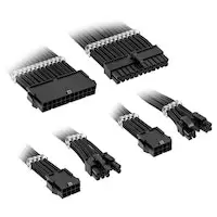 Image of Kolink Core Standard Braided Cable Extension Kit - Jet Black