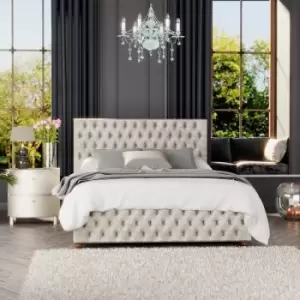 Image of Laurence Llewelyn-Bowen Seren Ottoman Storage Bed, Mirazzi Velvet, Pearl Small Double