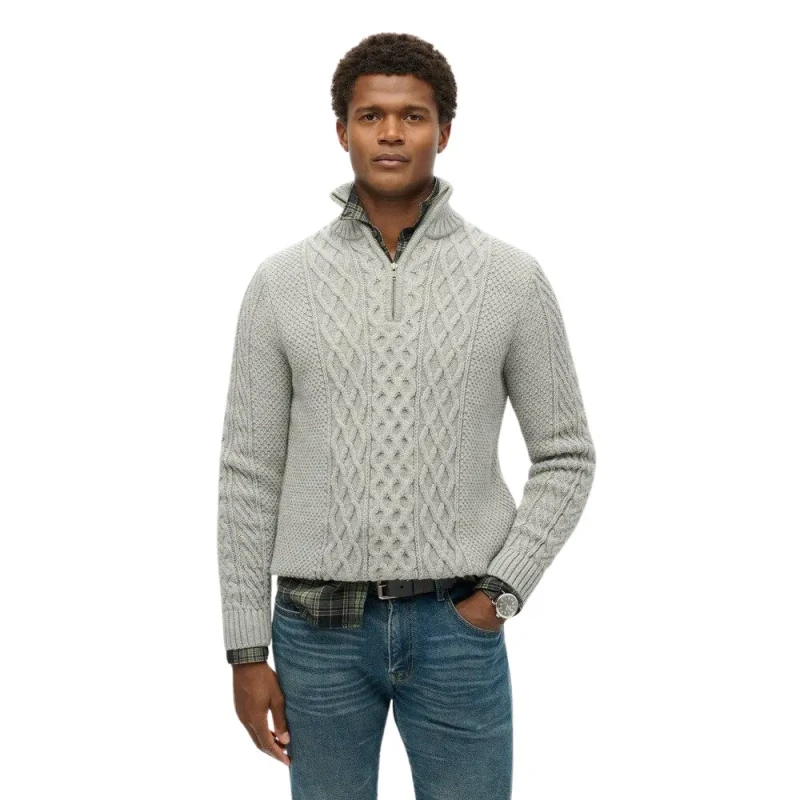 Image of Superdry Jacb half Zp Sn44 Jumpers Small Grey 33860525350