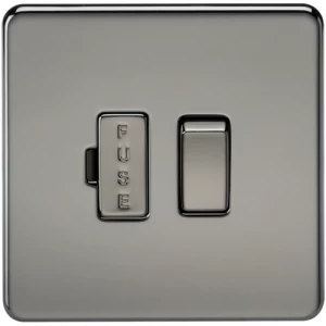 Image of KnightsBridge 13A Screwless Black Nickel Switched Fused Spur Connector Unit