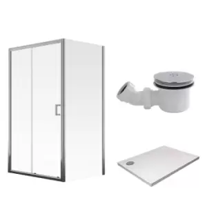Image of Aqualux Framed 8 Sliding Shower Door & Side Panel Kit (1600X900X2000mm) - Clear Glass
