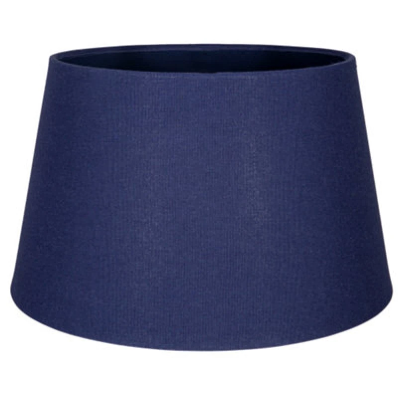 Image of Happy Homewares Traditional 30Cm Midnight Blue Linen Fabric Drum Table/pendant Shade 60W Maximum