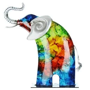 image of Country Living Hand Painted Metal Elephant 28.5cm