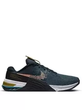 Image of Nike Metcon 8 - Navy/Orange, Navy/Orange, Size 7, Men