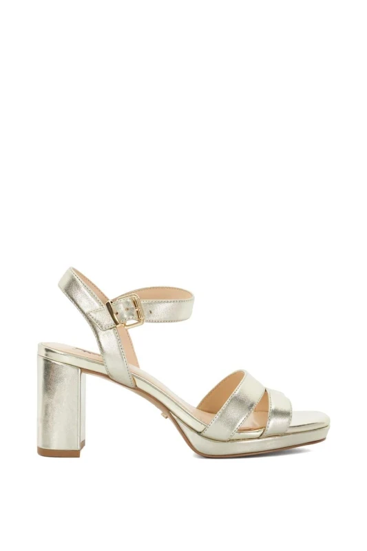 Image of Dune London Womens 'Manifesting' Sandals in Gold Size: 8 Gold Female 8