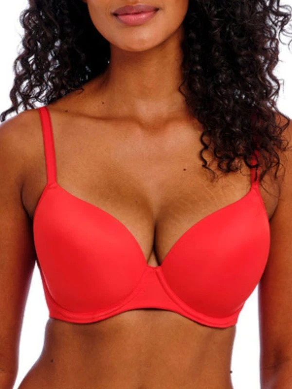 Image of Freya Womens Undetected T-Shirt Bra in Red Size: 30DD Red Female 30DD