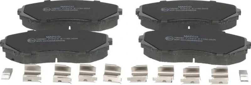 Image of MAPCO 106087 Brake pad set Front Axle, with acoustic wear warning, with accessories Brake Pad Set,disc brake (402)
