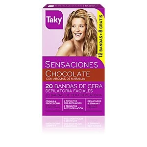 Image of CHOCOLATE bandas de cera faciales depilatorias 12 +8 uds