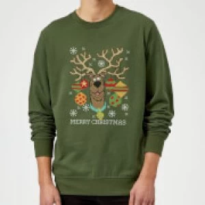 Scooby Doo Christmas Sweatshirt - Forest Green - XXL