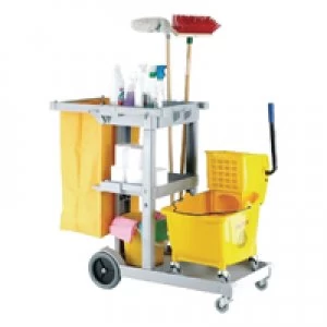 image of Slingsby Multipurpose Janitorial Trolley Blue W500xD970xH1140mm 312477