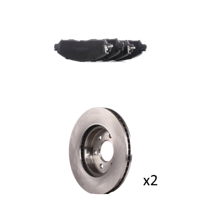 Image of RIDEX 3405B2826 Brake disc and pads set Front Axle, Brake Disc Type: internally vented, incl. wear warning contact Brake Set,disc brakes (3405)