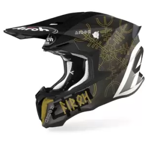 Image of Airoh Twist 2.0 Sword Motocross Helmet, black-white-gold, Size 2XL, black-white-gold, Size 2XL