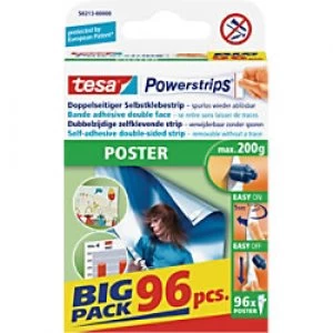 Image of tesa Powerstrips Double Sided Strips Poster 0.045 m Transparent Pack of 6