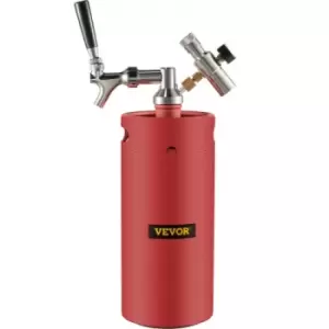 image of VEVOR Beer Growler Tap System, 135Oz Mini Keg, 4L Pressurized Beer Growler, 304 Stainless Steel Mini Keg Growler, Comes with Dual Pressure Display CO2