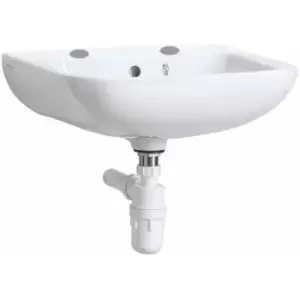 Image of Portman 21 Wall Hung Cloakroom Basin with Overflow 400mm Wide - 2 Tap Hole - Armitage Shanks