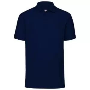 Image of Fruit Of The Loom Mens 65/35 Pique Short Sleeve Polo Shirt (3XL) (Deep Navy)