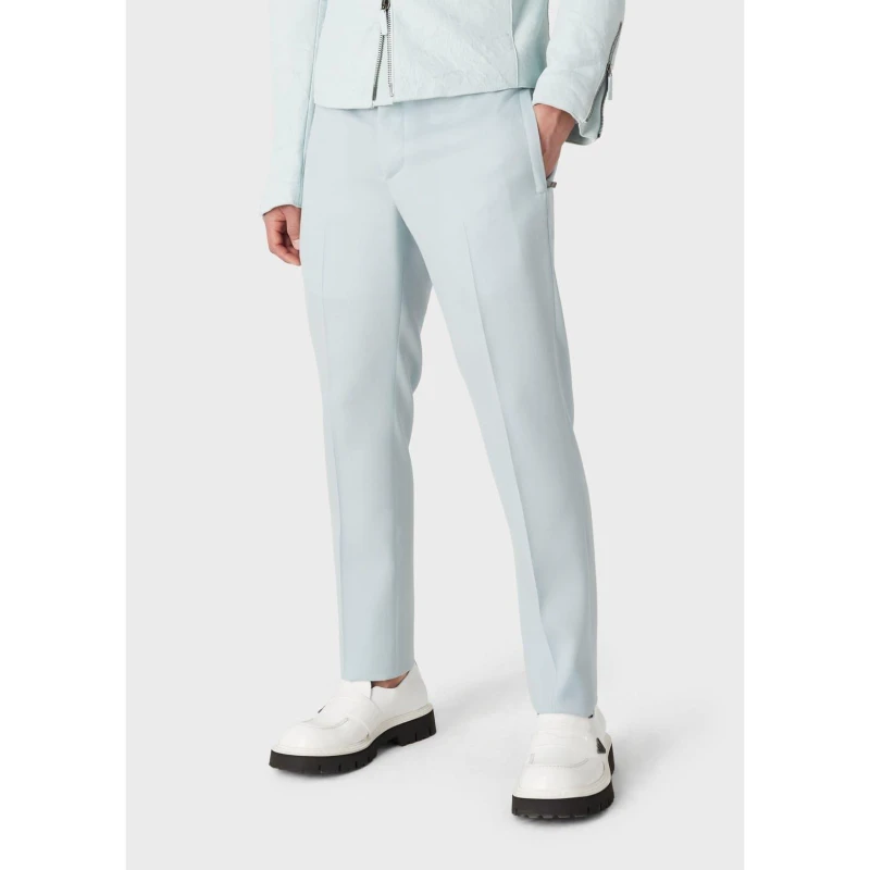 Image of Emporio Armani Trousers Straight Trousers 40R Blue 29631518390