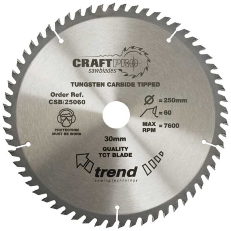 Image of Trend CRAFTPRO Wood Cutting Saw Blade CSB/18458 Diameter: 184mm