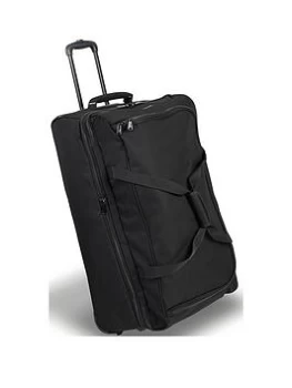 image of Rock Luggage Medium Expandable Wheel Bag Black Suitcase