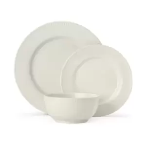 image of Cranborne 12 Piece Stoneware Dinner Set, Cream