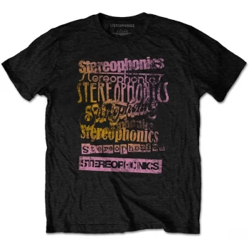 Image of Stereophonics - Logos Unisex XX-Large T-Shirt - Black