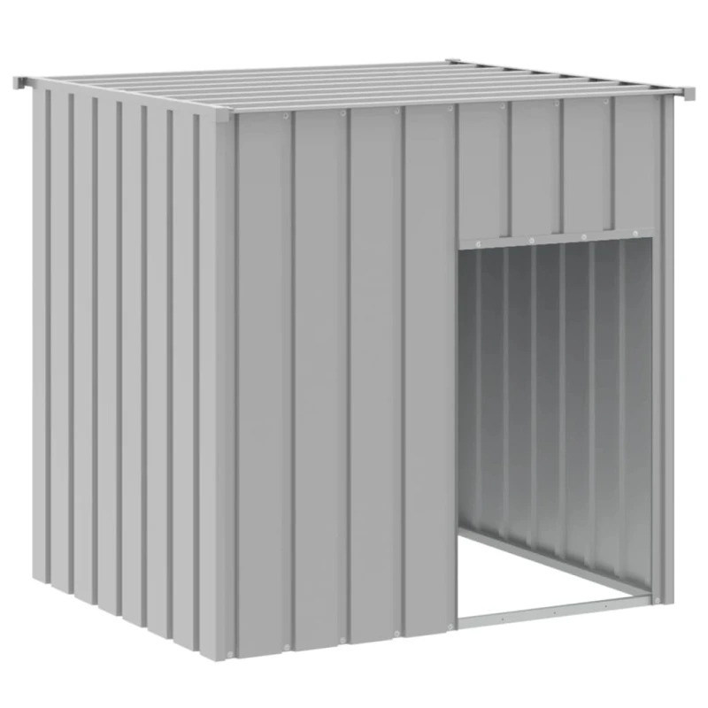 Image of VIDAXL Dog House with Roof Light Grey 110x103x109cm Galvanised Steel vidaXL 8720845903855