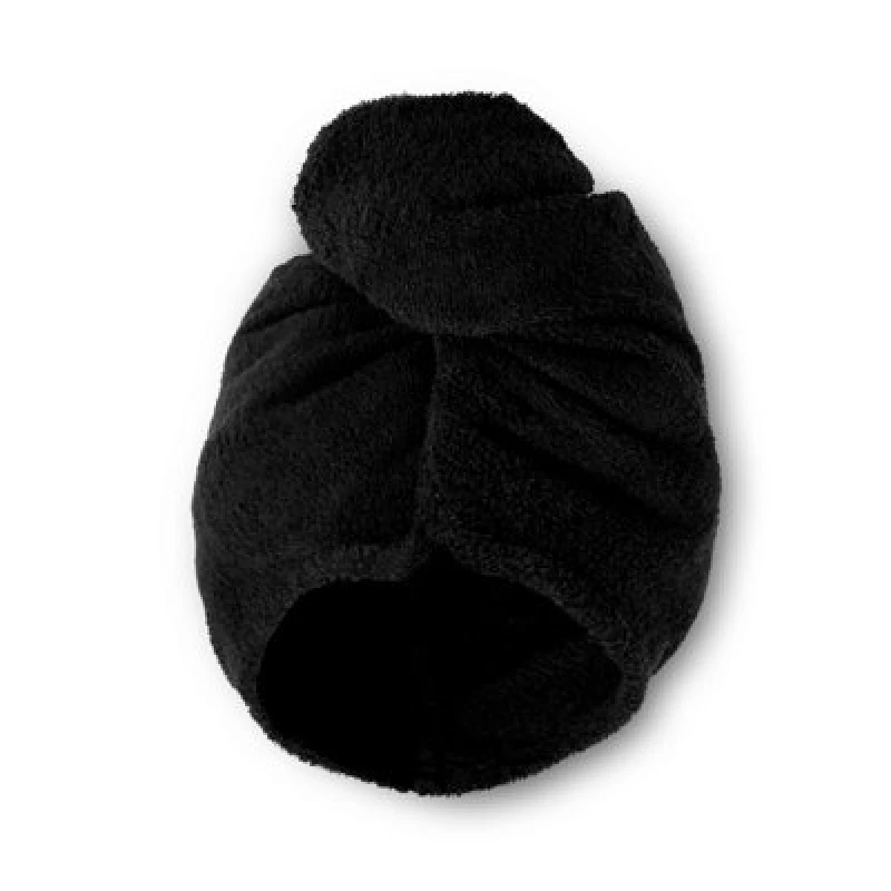 Image of Catherine Lansfield Catherine Lansfield 'Quick Dry' Cotton Turbie Head Wrap Towel Pair in Black One Size Unisex 5057681109107