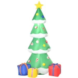 image of HOMCOM Xmas Decor in Yard Inflatable Christmas Tree with 3 Built-in LED Lights (2.1m Tall)