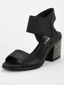 image of Sorel Nadia Block Heeled Sandal - Black