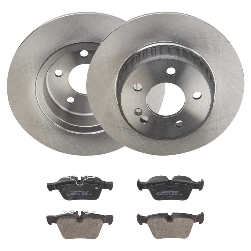 Image of RIDEX 3405B2170 Brake disc and pads set Rear Axle, Brake Disc Type: Solid, prepared for wear warning indicator Brake Set,disc brakes (3405)