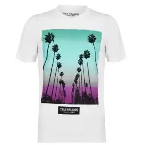 image of True Religion Ombre Palm T-Shirt - White