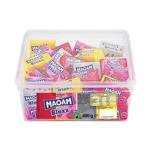 image of Haribo Maoam Stripes Sweets Drum 840g 58047 HB92628