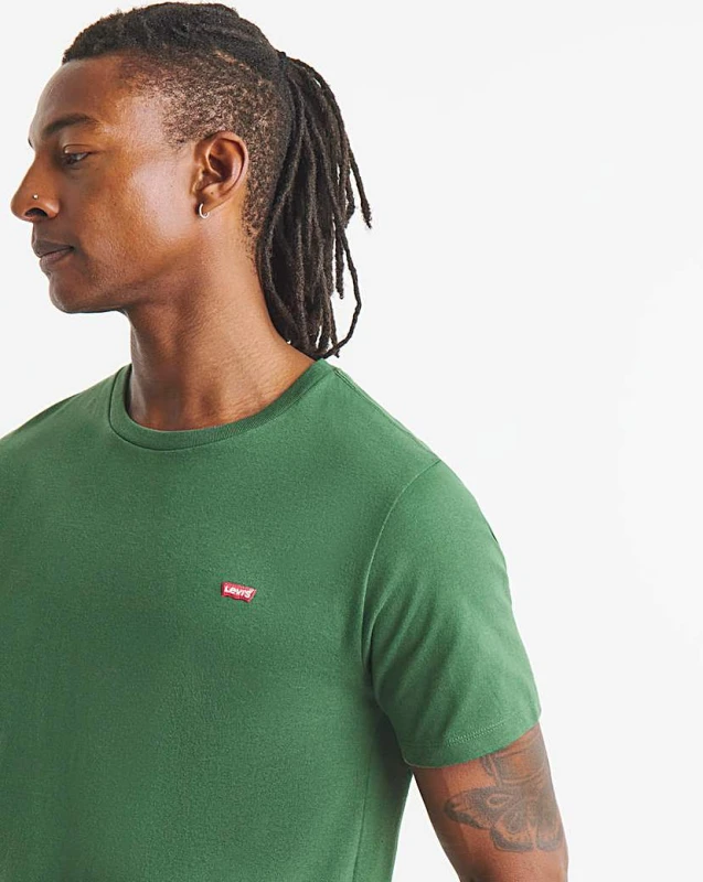 Image of Levis Original Housemark Cotton T-Shirt Dark Green Men S;XXL;XL;L;XS